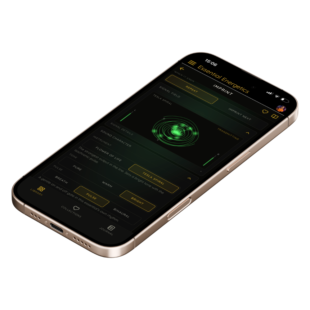 Essential Energetics Tesla Spiral live signal controls